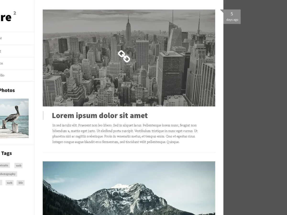 Pure Square - clean blog and creator wordpress theme preview 1