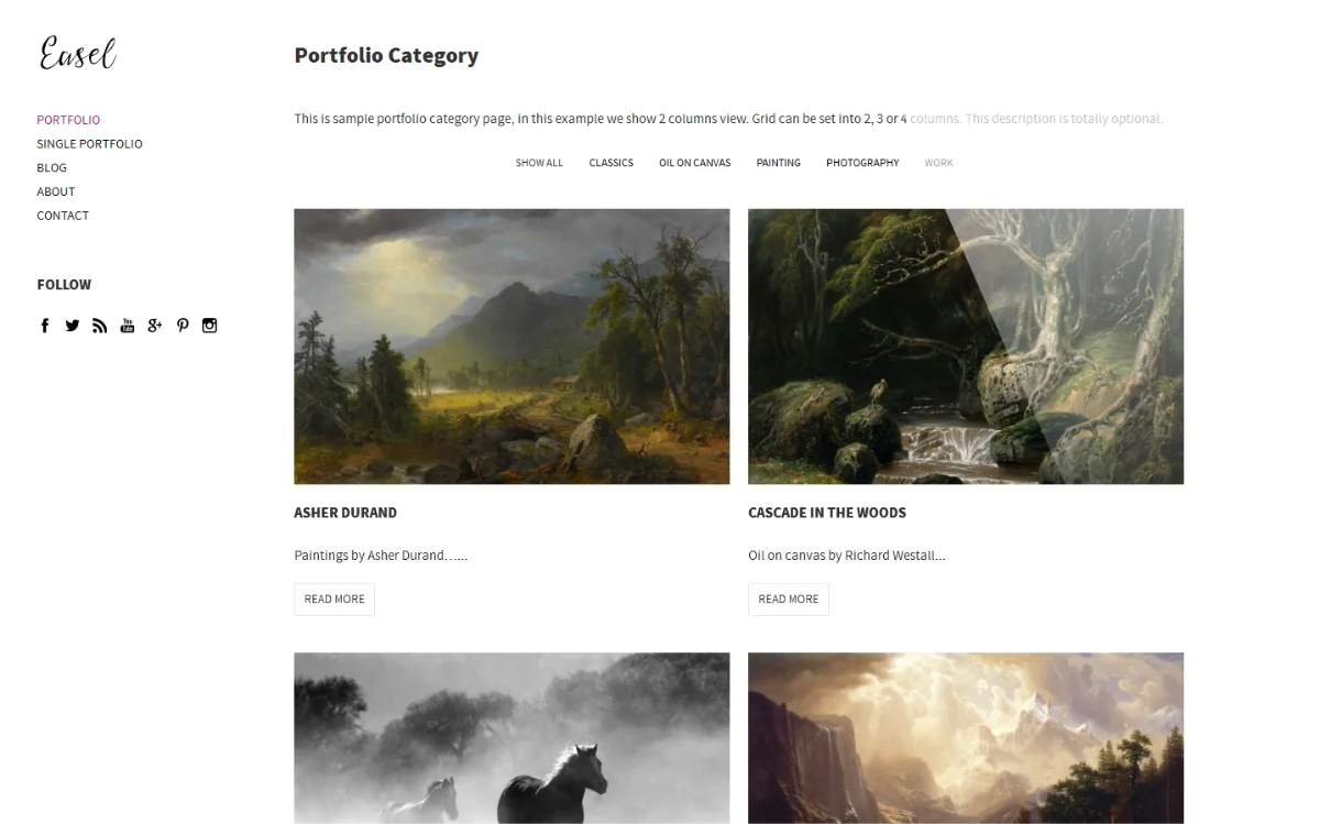 Easel - Portfolio WordPress Theme For Artists