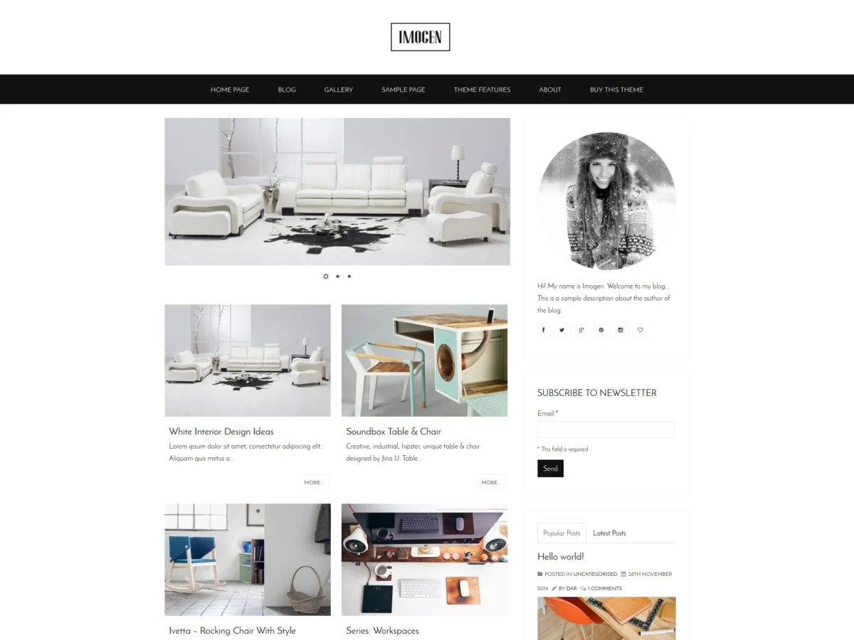 Imogen Lifestyle Blog Template