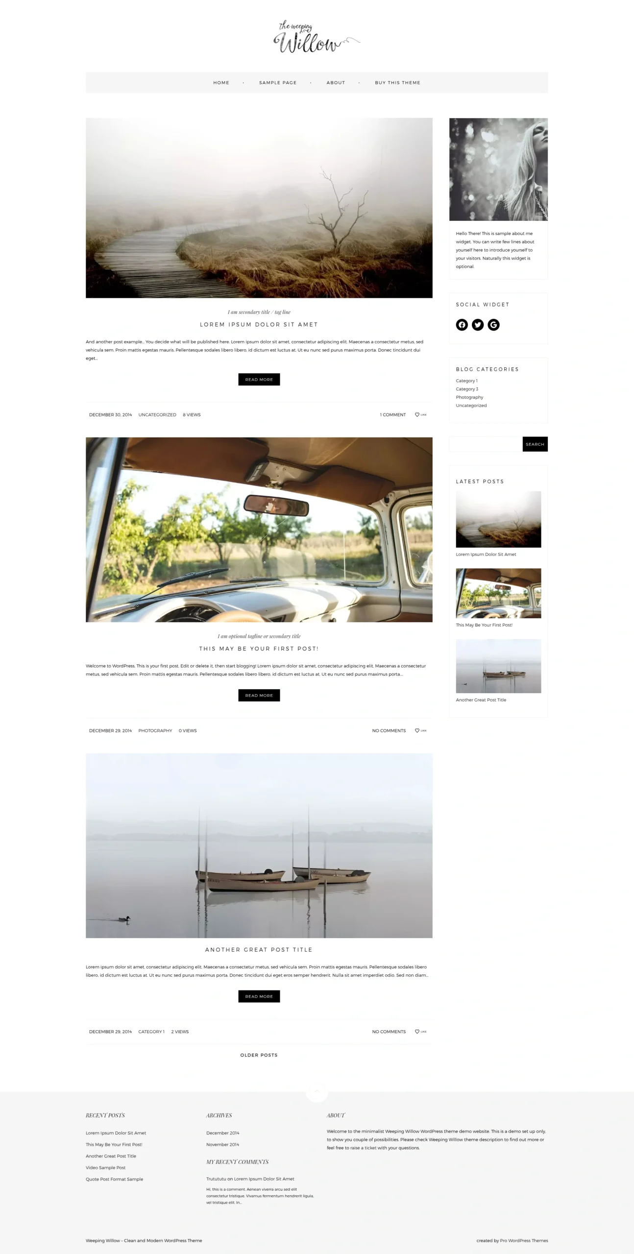 Weeping Willow - A Calm WordPress Theme