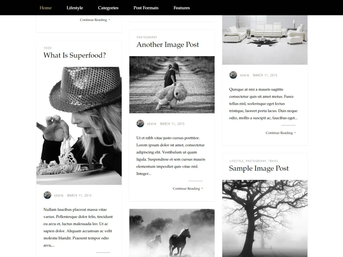 Pinboard Wordpress theme homepage 1