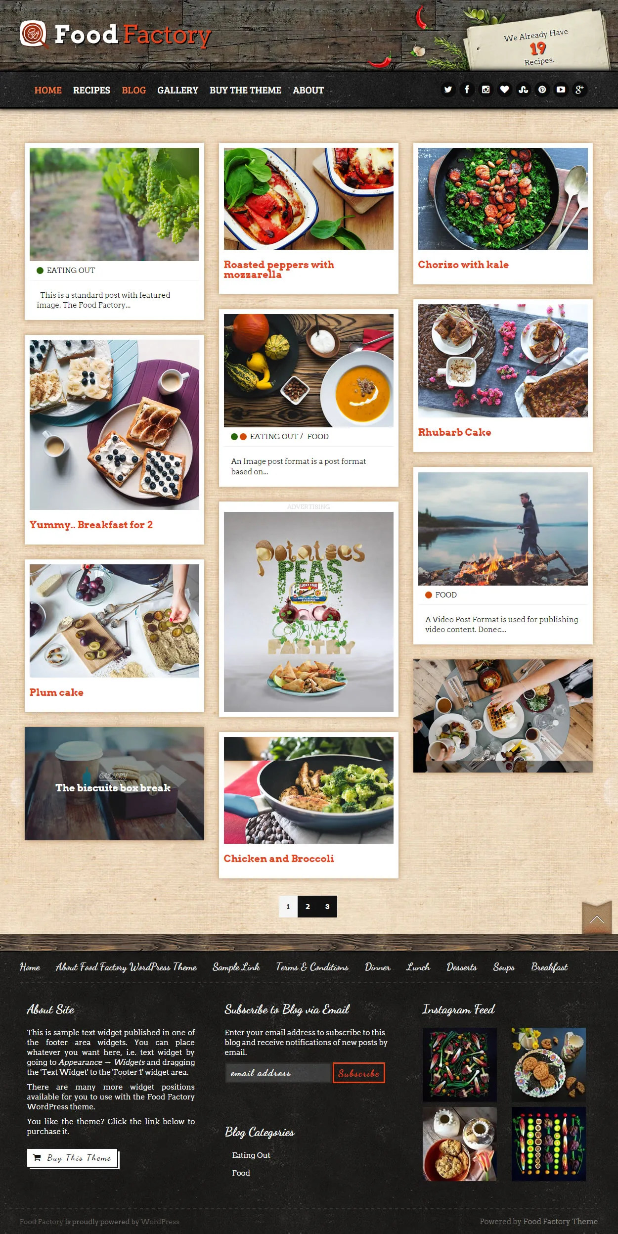 Food Factory - Cookbook / Food Recipes WordPress Theme