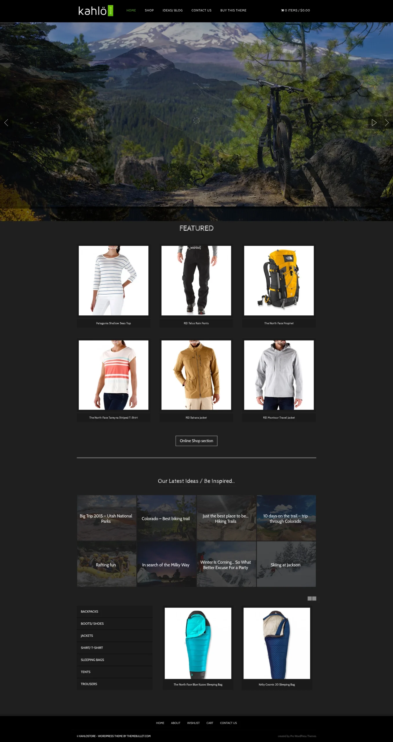 Kahlo Store - Outdoors WordPress Theme