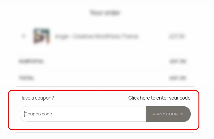 How to intpu coupone code - WordPress themes coupons code